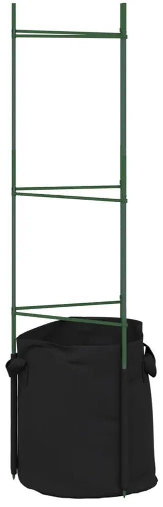 6 db acél és polipropilén paradicsomketrec növényzsákkal 116 cm