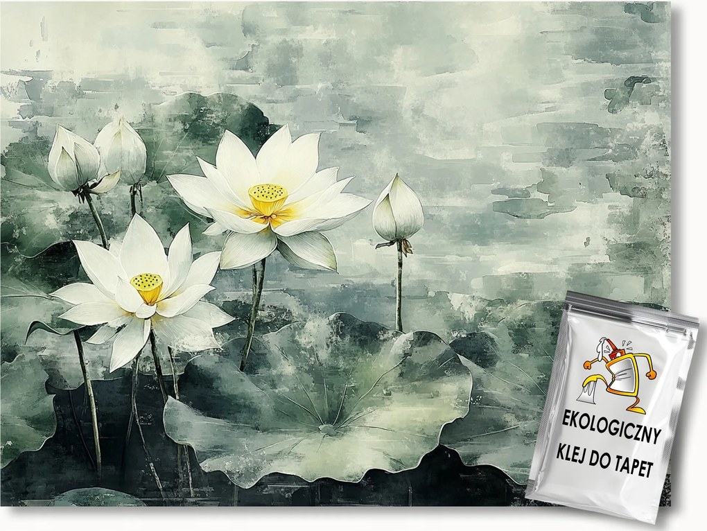 Fotótapéta Flizelina Természet Víz Tó Virág Levelek Lótusz 208x146 ragasztó