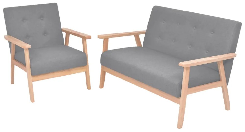 2 részes szürke szövet kanapészett