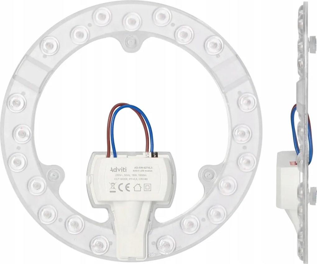 Univerzális Led fénypanel Avis II 18W 3000K Fehér Meleg Tápegység