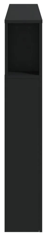 fekete szerelt fa LED-es fejtámla 140x18,5x103,5 cm