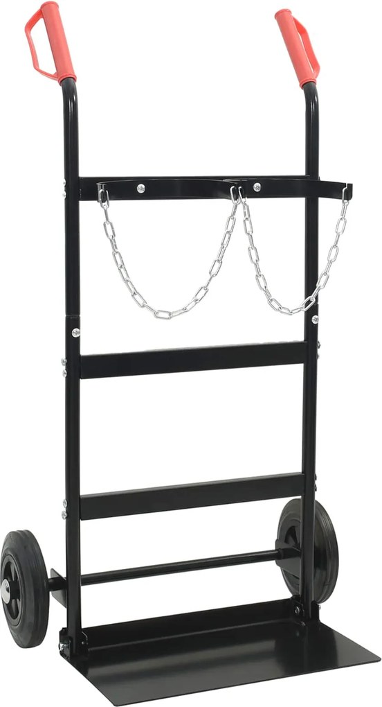 vidaXL Kézikocsi Fekete és piros 63 x 43,5 x 110 cm Acél