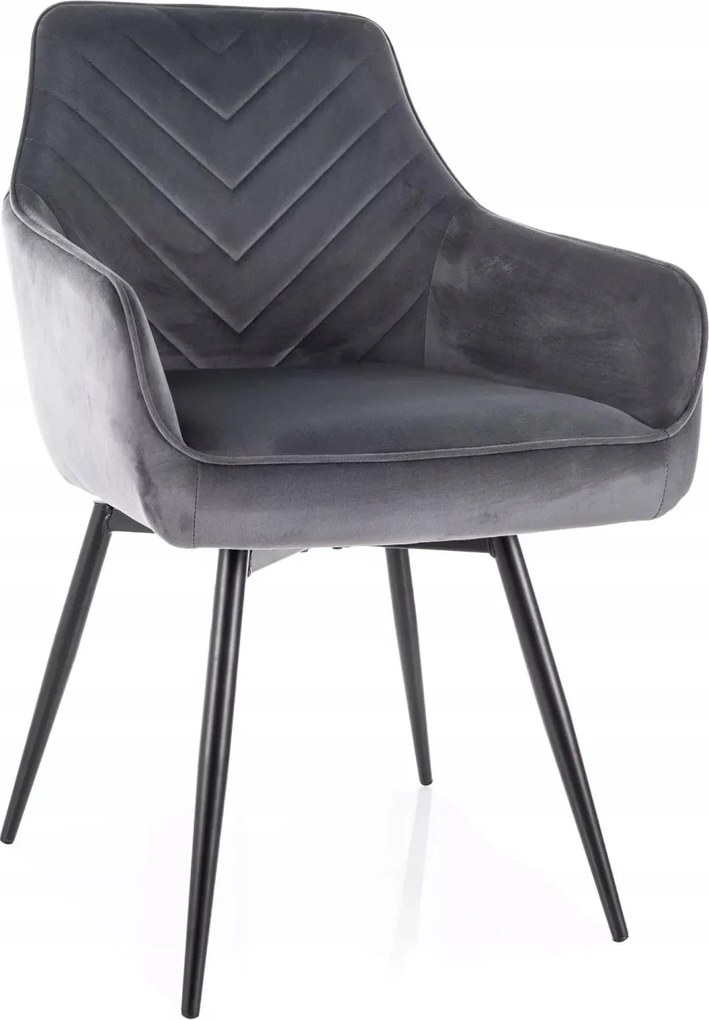 Kárpitozott velúr forgó szék szürke étkező nappaliba Servio