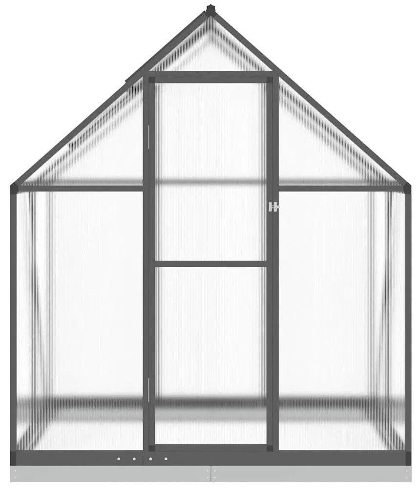 antracitszürke alumínium melegház alapvázzal 169 x 114 x 202 cm
