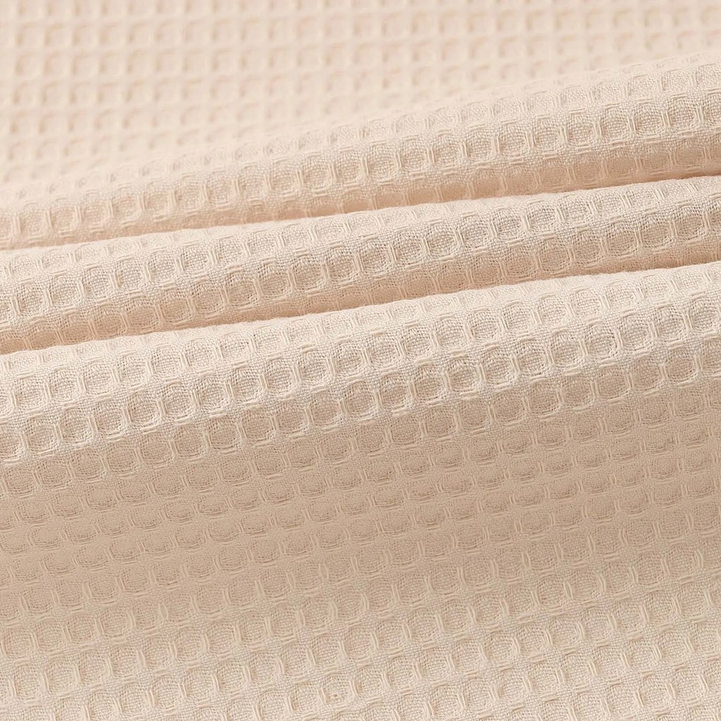 Goldea hímzett waffle konyharuha - harangvirág bézs alapon 50 x 70 cm