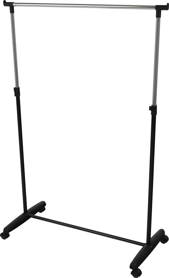 Görgős ruhaálvány, króm/fekete műanyag, SOREN