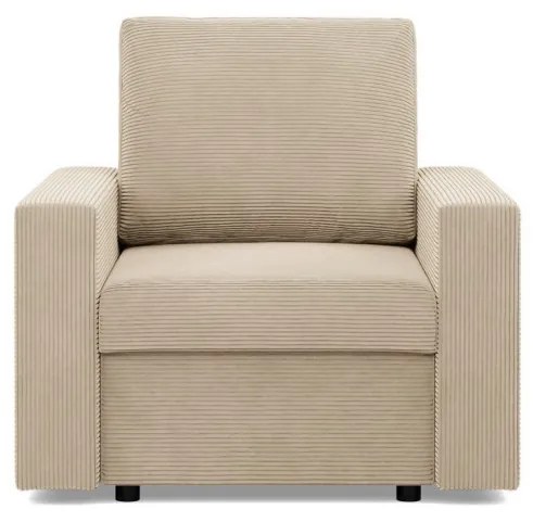 Zeus fotel, egyenes kartámasz, kordbársony, bonell töltet, bézs