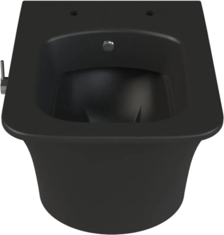 CeraStyle IBIZA fali WC - MATT FEKETE - BEÉPÍTETT bidé funkcióval - perem nélküli - 51 cm