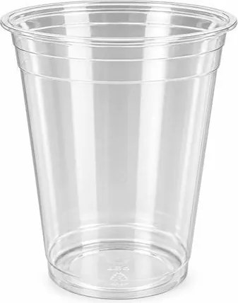 Műanyag shaker és koktélos pohár, 3 dl, 50 db, víztiszta (KHMU351)