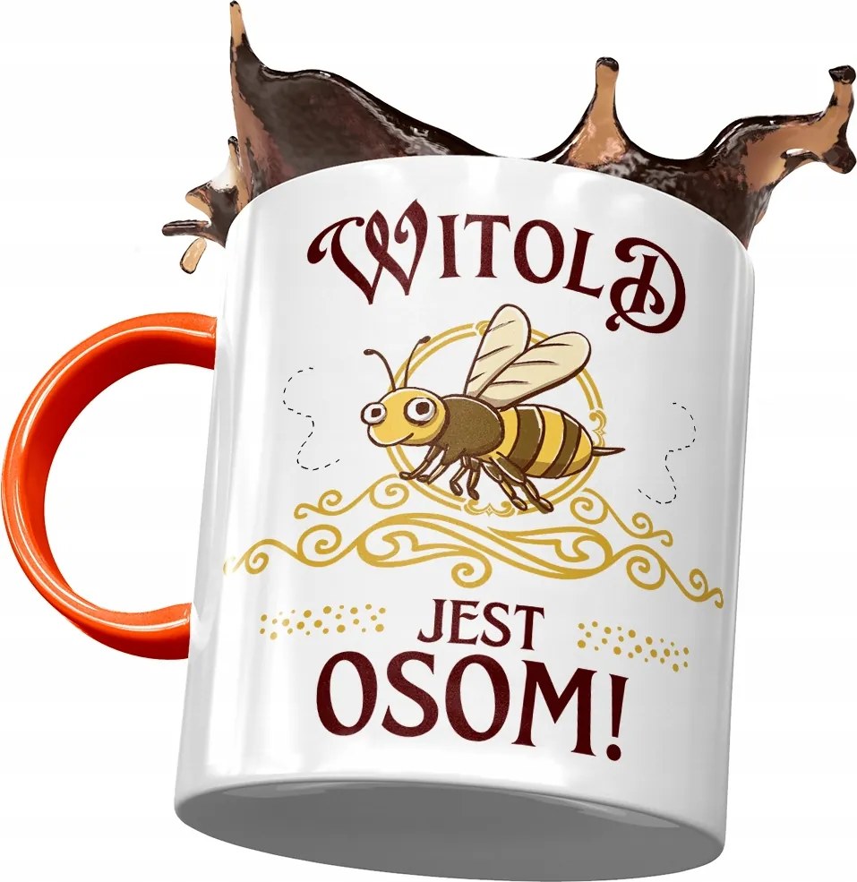 Narancssárga Bögre Witold Férj Kolléga Ajándék Nyomtatott Fotóval