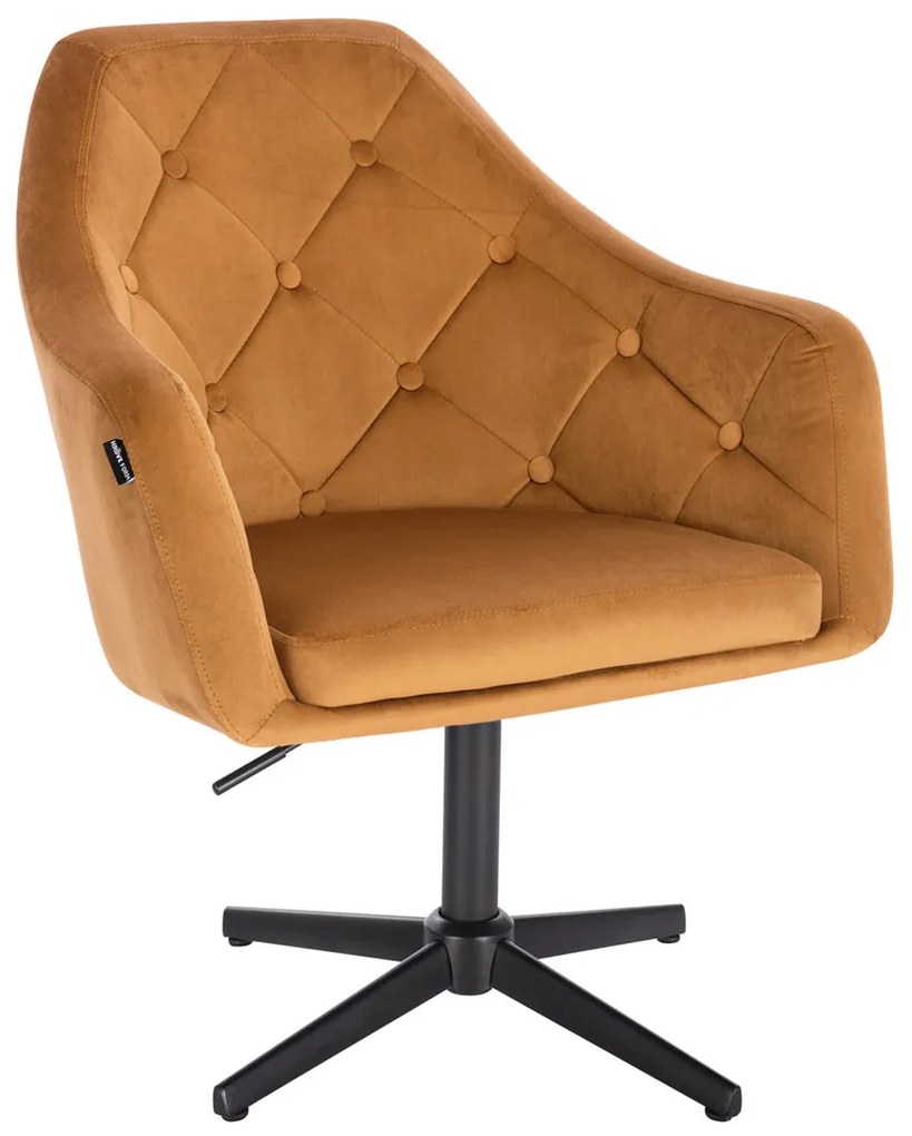 HR831CROSS Mézbarna modern velúr szék fekete lábbal