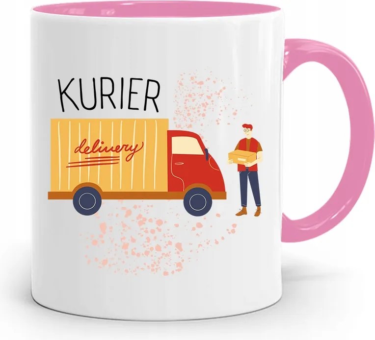 Rózsaszín Bögre Futárnak Legjobb Futár Ajándék fényképes nyomtatással