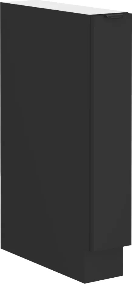 Alsó szekrény kihúzható kosárral, fekete, SIBER 15 D CARGO BB