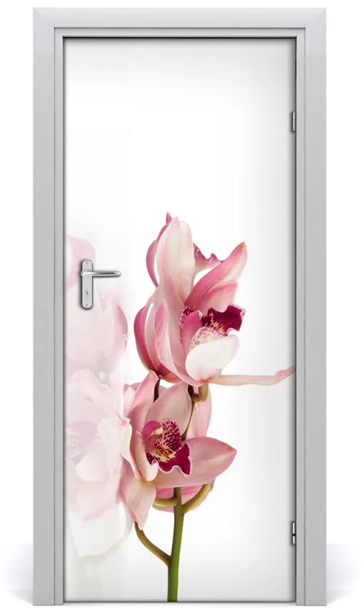 Fotótapéta ajtóra rózsaszín orchidea 95x205 cm