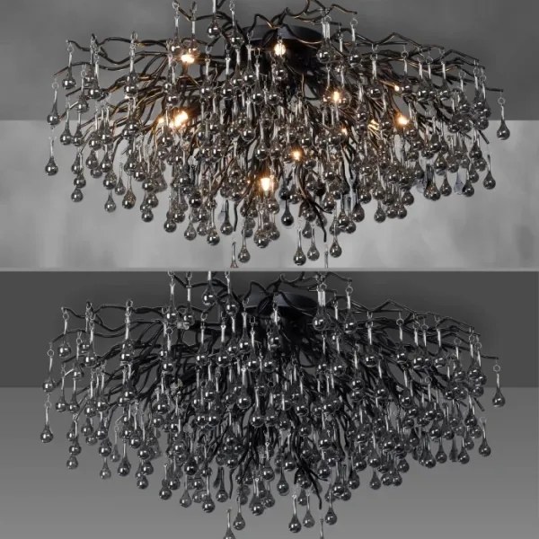 Paul Neuhaus 8092-18 - Felületre szerelt csillár ICICLE 14xG9/40W/230V átm. 100 cm fekete