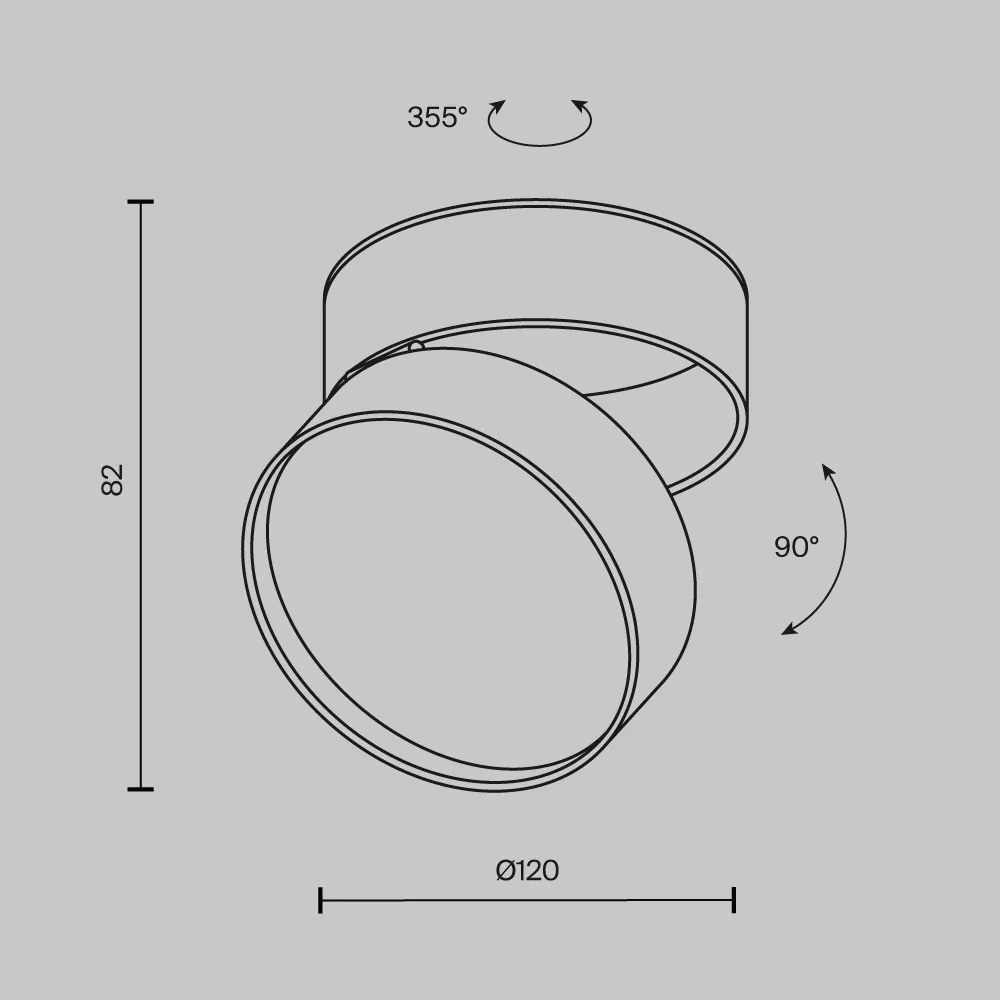 C024CL-18W3K-B-1 Onda Alumínium Mennyezeti Lámpa Fekete Színű LED 18 W 3000 Kelvin 1370 Lumen IP20
