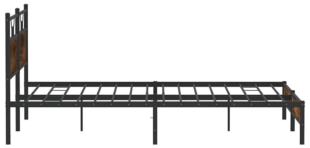 füstös tölgy színű szerelt fa ágykeret matrac nélkül 183x213 cm