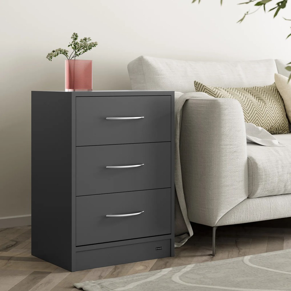 Casaria® Eloise éjjeliszekrény 54x39x28 cm - LED antracit