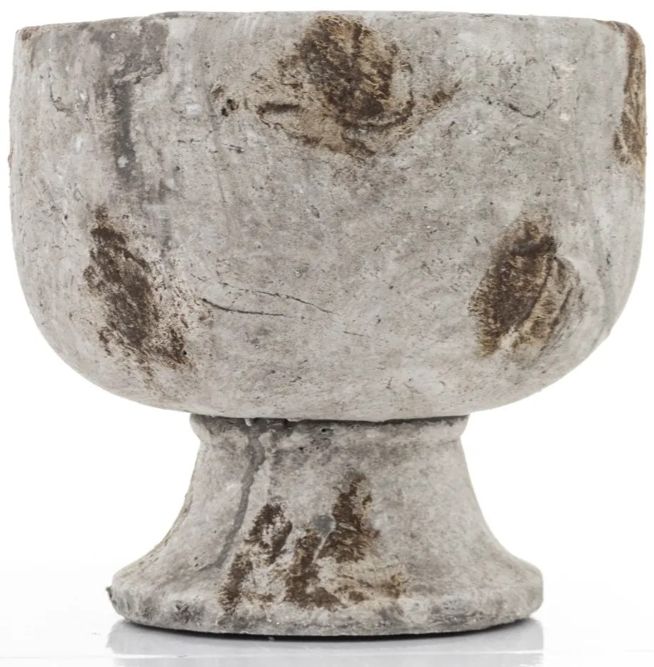 Cyrus design Kaspó cement szürke, barna 23,5x25x25cm