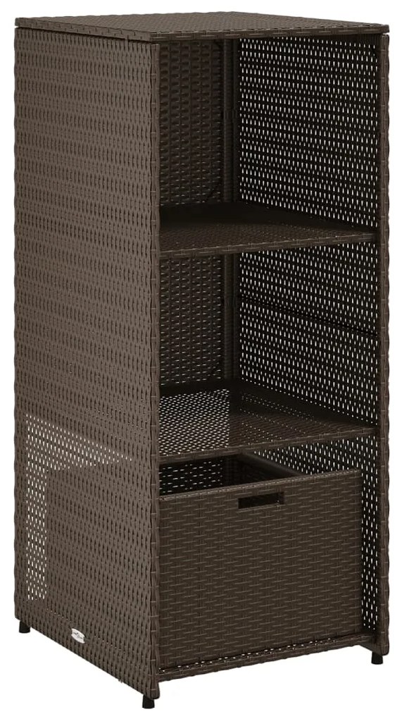 vidaXL barna polyrattan kerti tárolószekrény 50 x 55 x 115 cm