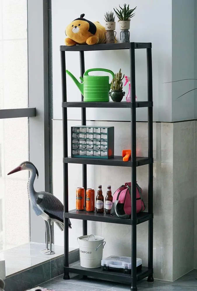 Polcállvány, fekete, ROMEN