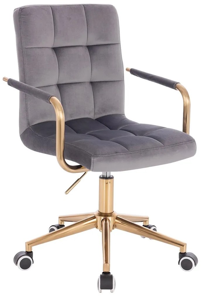 HC1015KP Grafit modern velúr szék arany lábbal
