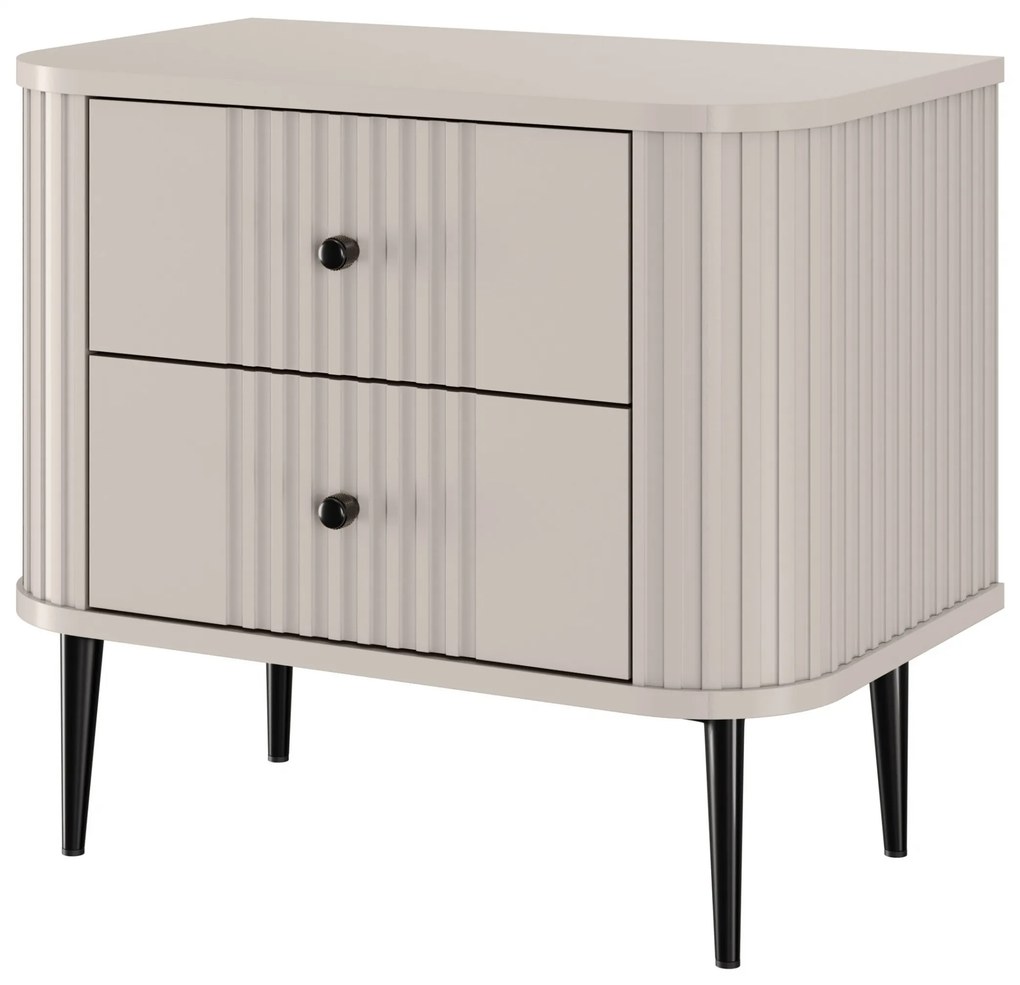 Vesper éjjeliszekrény szett 56 cm - kasmír / fekete lábak