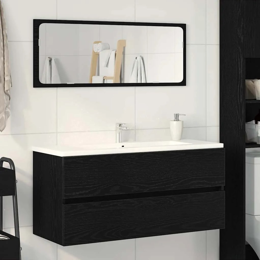 Fekete tölgy forgácslap mosdószekrény 100 x 38,5 x 45 cm