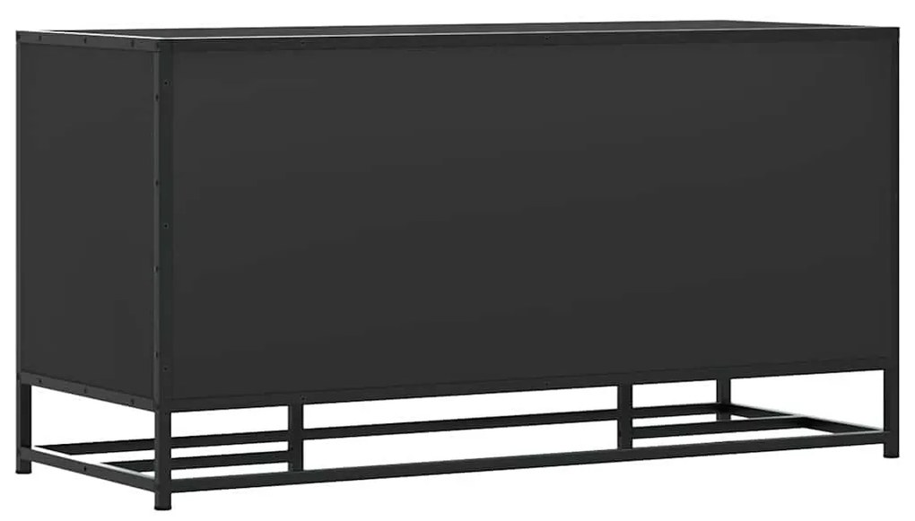 Cipőpad Fekete 100x40x53,5 cm Fából és fémből készült pad