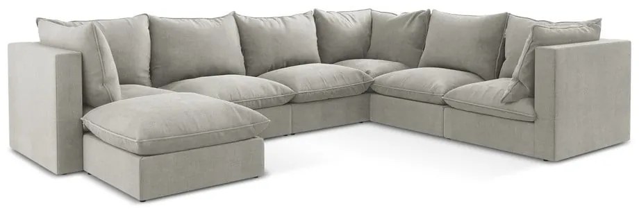 Világosszürke sarokkanapé (jobb oldali-U alakú) Manao – Makamii