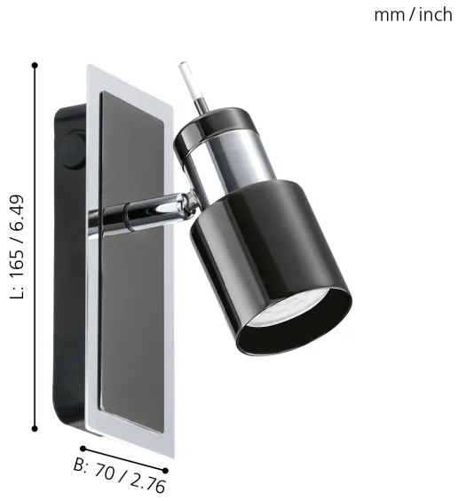 Eglo 30832 - LED Spotlámpa DAVIDA 1 1xGU10/5W/230V fekete