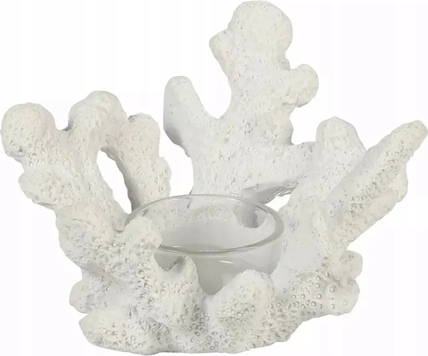 Teamécsestartó Korallzátony fehér korall kicsi 13cm