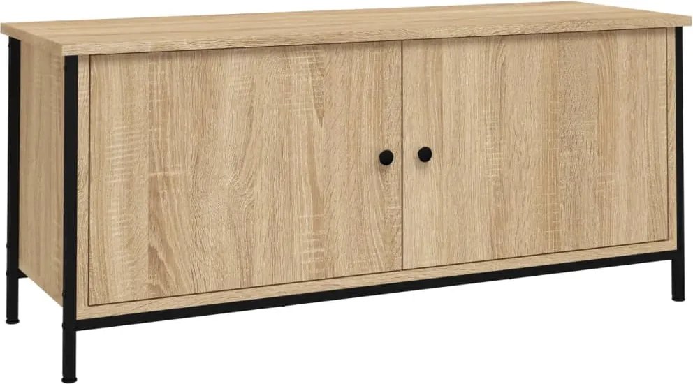 vidaXL sonoma tölgyszínű szerelt fa TV-szekrény ajtókkal 102x35x45 cm