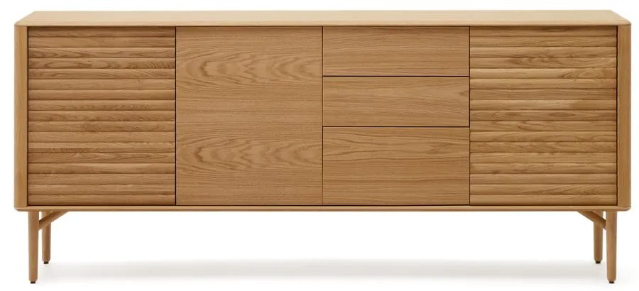 Natúr színű alacsony komód tölgyfa dekorral 200x86 cm Lenon – Kave Home