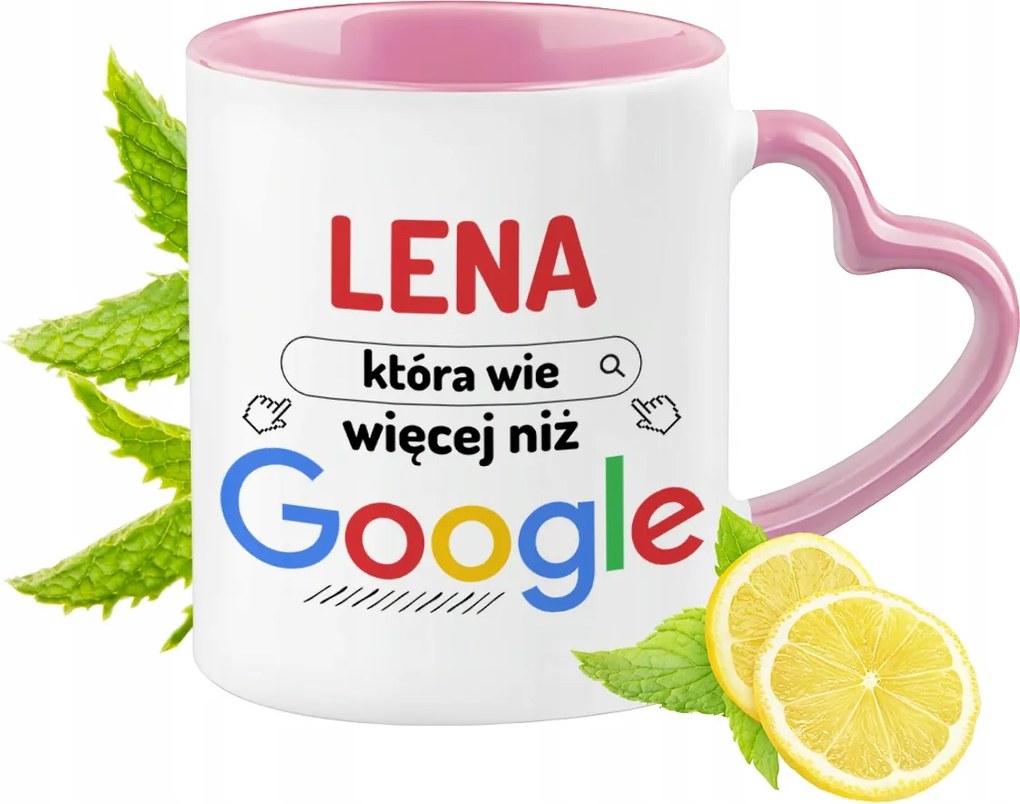 Léna Bögre Rózsaszín Szív Alakú Füllel Kávé Ajándék