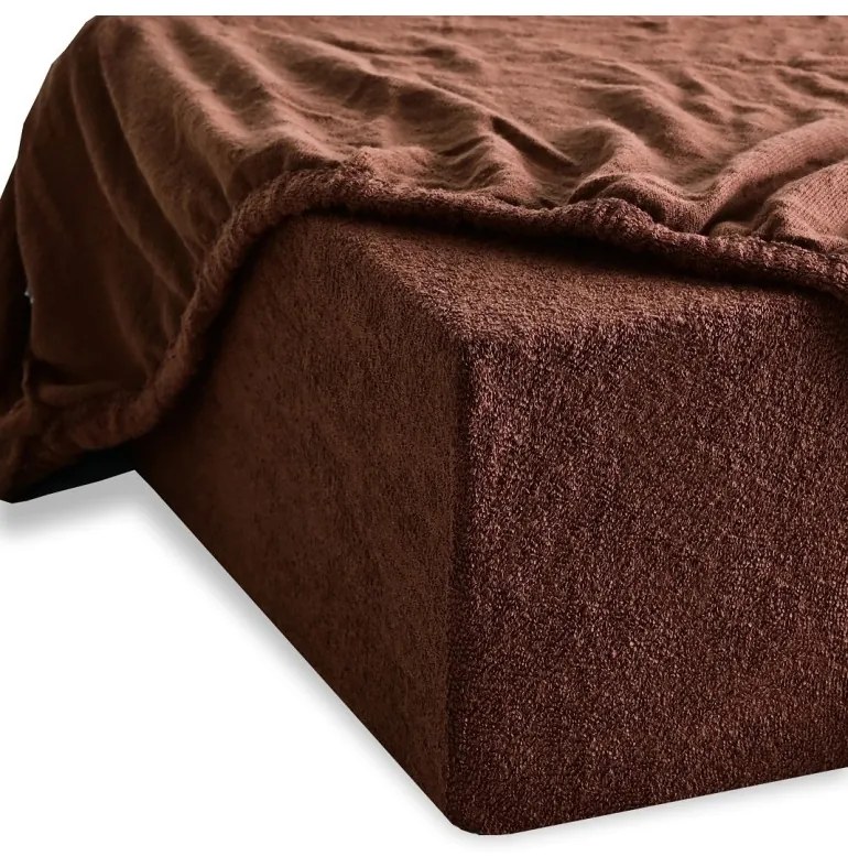 EMI Barna frottír gumis lepedő, 180x200-as lap