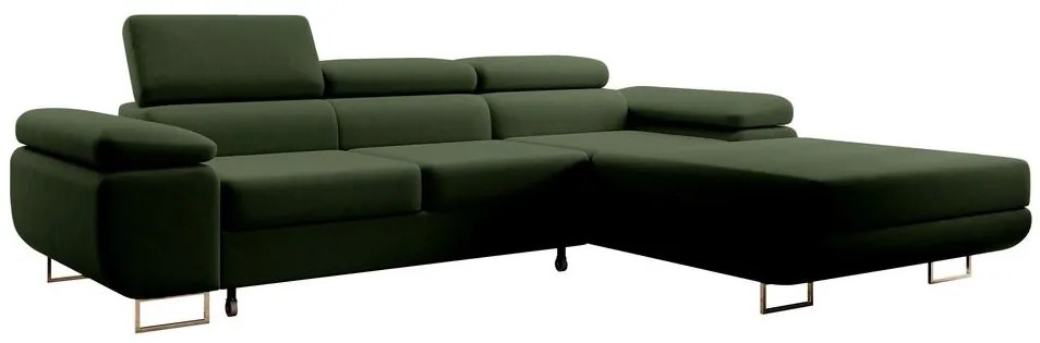 Sarokkanapé Grande (J) (zöld + króm). 1100547