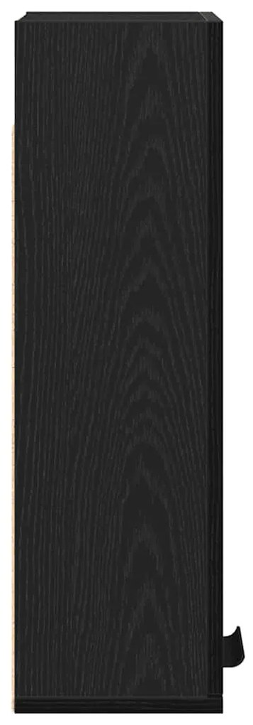 fekete tölgy szerelt fa fali szekrény 32x20x67 cm