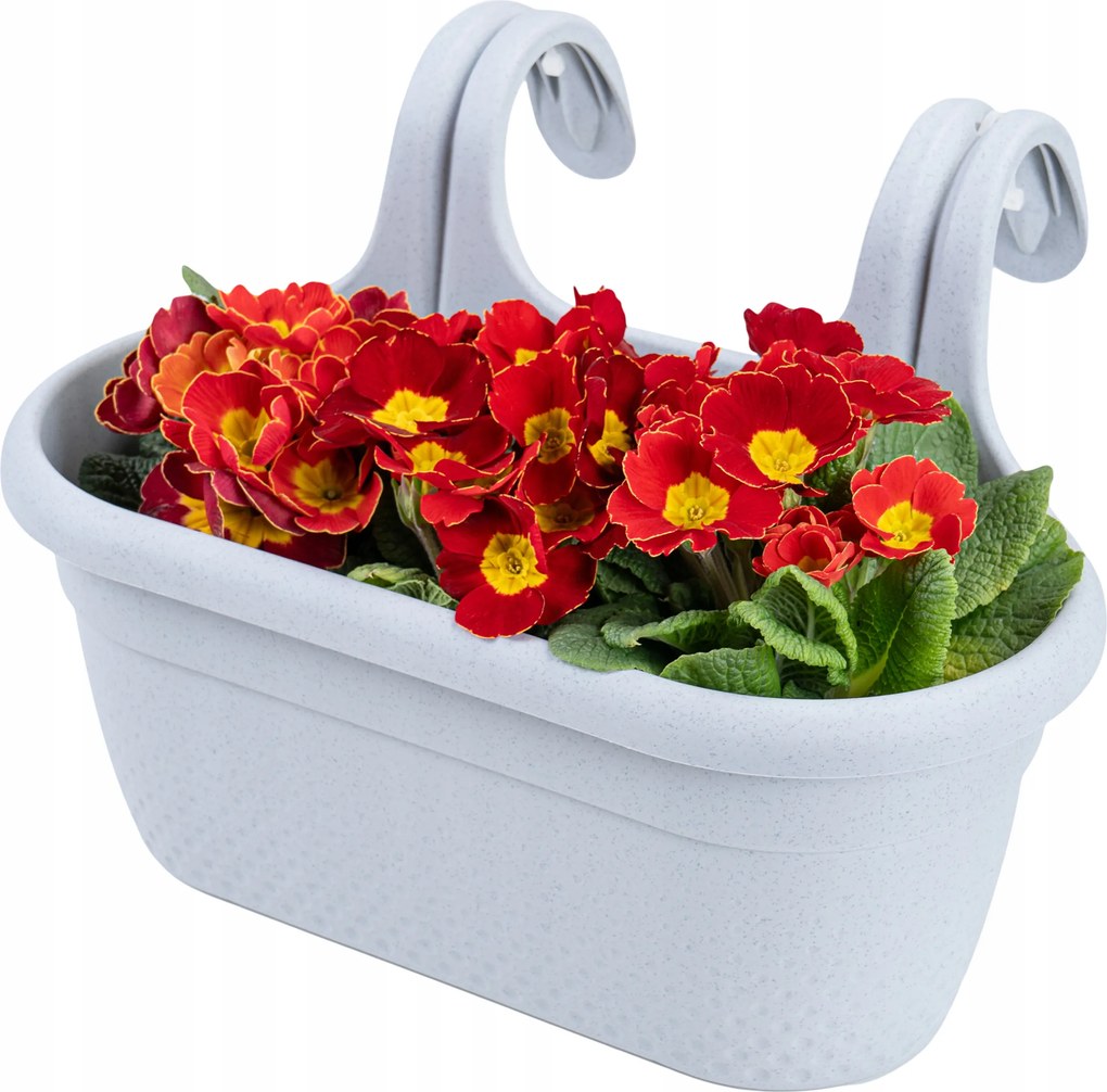 Erkély Virágtartó Fogantyúkkal szürke 37 cm