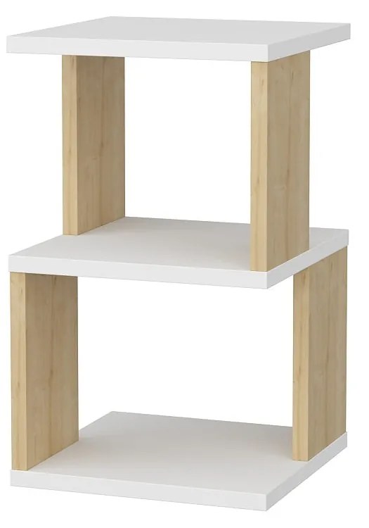 Éjjeliszekrény Carter - White, Oak