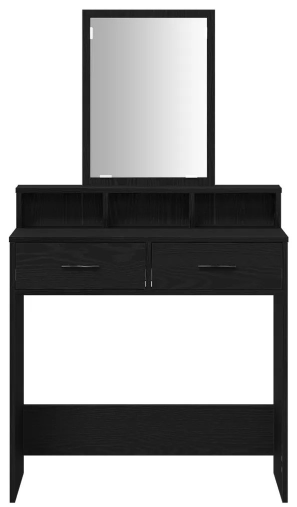 Sminkasztal Fiókokkal Fekete Tölgy 79x41x140 cm