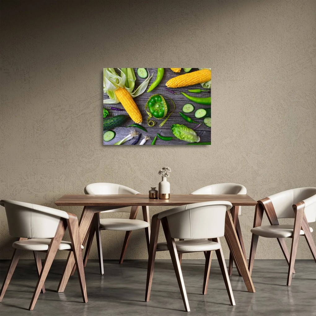 Zöldség képe (üvegen) (70x50 cm)