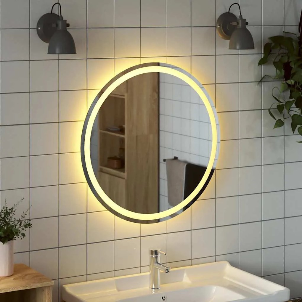 kerek LED-es fürdőszobai tükör 70 cm