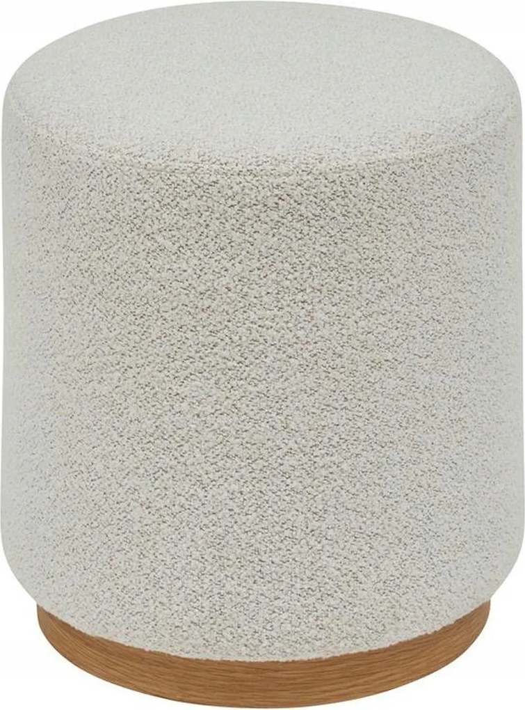 Kárpitozott puff boucle Nesky fehér ülőfelület univerzális dekoráció