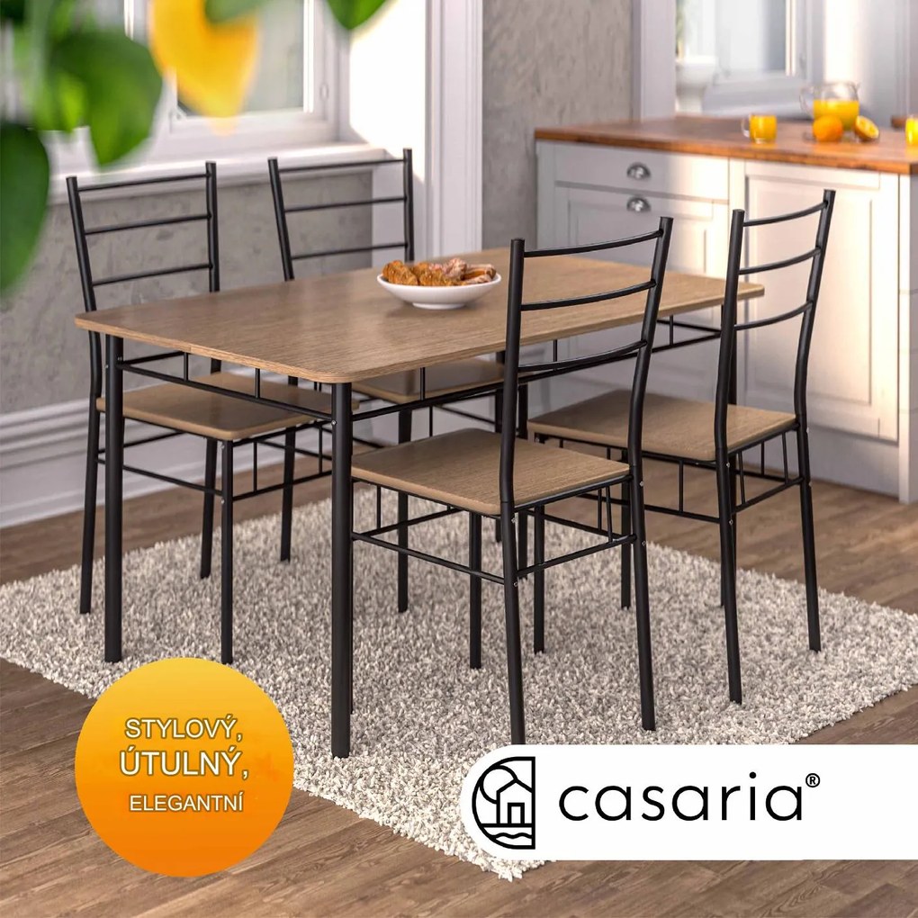 Casaria® Leo étkezőgarnitúra - barna