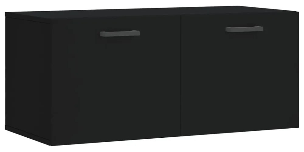 fekete szerelt fa faliszekrény 80 x 36,5 x 35 cm