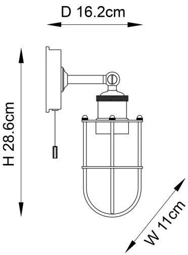 Endon 99952 - Fürdőszobai fali lámpa CREW 1xE27/6W/230V IP44 réz