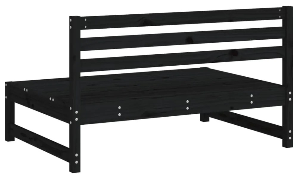 2 db fekete kerti tömör fenyőfa középső kanapé 120 x 80 cm