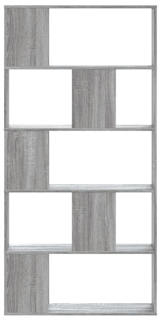 5 szintes szürke sonoma színű fa könyvespolc 80,5x23,5x162,5 cm