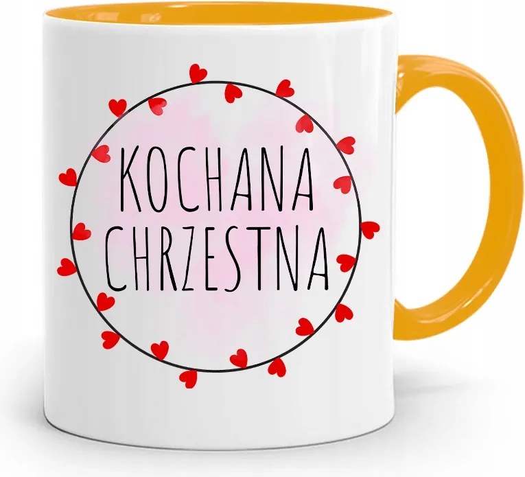 Keresztelői Bögre Sárga Ajándék fényképes nyomattal